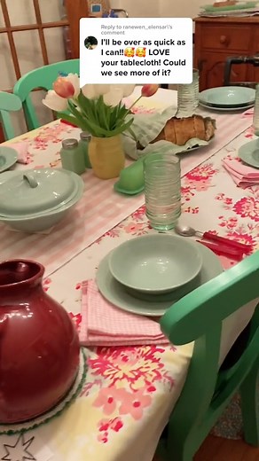 20K views · 1.3K reactions | Reply to ranewen_elensar Table set for last night’s dinner of soup and bread. #familydinner #vintagetable #woodswareberyl #nanasoftiktok | Diane Shiffer | Facebook