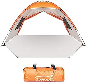 SVNVIOZ Beach Sun Shelter, Full Breathable Beach Tent Cabana Shelter Large Space accommodate 3-4 Person with Portable Carrying Bag, Anti UV Great Choice for Camping, Hiking, Fishing, Beach Sunbathing