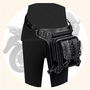 Women Waist Bag Gothic Fanny Packs Motorcycle Hip Leg Bag Steampunk Holster Black Shoulder Bag Men PU Leather Crossbody Bags Beg Order here https://bit.ly/3N9WHEV #style #swimwear #bags #accessories #skincare #outfit #women #elegant #lingerie #mensclothing | KIMLUD.COM