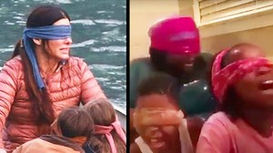People are doing the 'Bird Box challenge' inspired by the Netflix movie