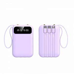 [Hot Item] Cute Compact Cartoon Power Bank with Built-in Cable