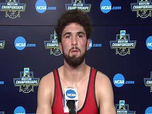 Session V - Sammy Sasso (Ohio State) after semifinal win at 149 pounds at 2021 NCAAs.