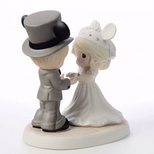 Precious Moments 191061 Disney Showcase Happily Ever After with You Wedding Couple Bisque Porcelain Figurine