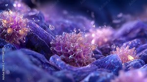 Scientific visualization of inflammatory bowel disease at molecular level, detailed cytokines and immune system response, 3D medical rendering style, accurate biochemical structures