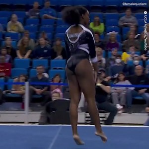 The UCLA gymnastics team is no stranger to viral floor routines. Case in point: this one by senior, Chae Campbell. She’s part of the school’s seven-time national championship team, was named an All-American, was the 2021 Pac-12 floor exercise co-champion and recorded two perfect 10s on floor exercise in 2022. Her latest routine at the “Meet the Bruins” pre-season meet was inspired by “Black Panther”—leotard, music, and ending all impressively on theme. | The Female Quotient