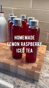 Homemade raspberry lemon iced tea 𥳐 Sooo refreshing for summer and...