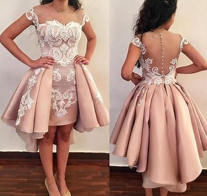 [Hot Item] Cocktail Prom Dresses Lace Satin Short Homecoming Evening Dress Ld15267