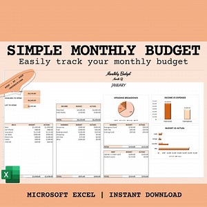 Modèle de budget Excel | Feuille de calcul budgétaire mensuelle | Planificateur budgétaire bihebdomadaire Excel - Etsy France