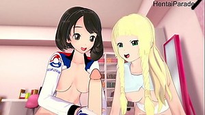 Threesome Lillie X Gloria Pokemon Anime Porn Uncensored