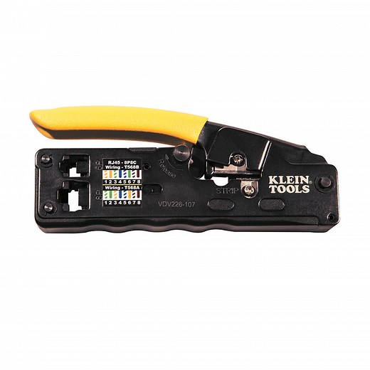 Ratcheting Data Cable Crimper/Stripper/Cutter, Compact - VDV226-107 | Klein Tools