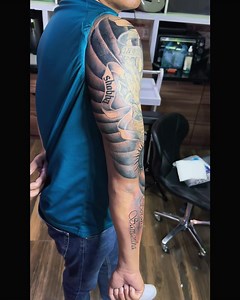 3.5K views · 26 reactions | #added #background #wave #shading #tattoo #tattooideas #tattooartist #tattoolife #blackandgreytattoostudio #newar#fahrenheit #thamel#kathmandumall5thfloor#sundhara | Black And Grey Tattoo Studio | Facebook