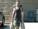 Chace Crawford shows off his jacked muscles leaving store