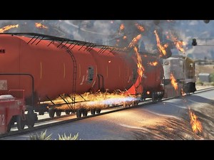 GTA 5 Train Accident Movie ( Airplan Crashes Into Train) Train Crash Scene