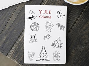 Yule Coloring Page | Witchy Christmas Printable | Winter Solstice Activity for Kids & Adults | Yuletide Coloring Sheet PDF - Etsy
