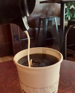 You are the cream to our coffee!🥰 We hope you have a happy Monday friends. #paramountcafe #downtowncheyenne #coffeetime | The Paramount Cafe