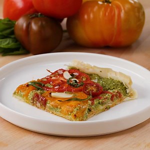 102K views · 668 reactions | Heirloom Tomato Tart With Vegan Basil Ricotta | Tasty Vegetarian | Facebook