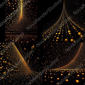 Golden Particle Flow – Abstract 3D Sphere Collage Cosmic Motion Digital Wall Art Instant Download - Etsy Canada
