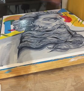 Contemporary Painting of Poseidon - Etsy UK