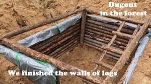 Building a dugout in the woods: We completed the log walls.#bushcraft #survival #adventures #wilderness #forest #shelter #camping #cabin #diy | Elisha Peters