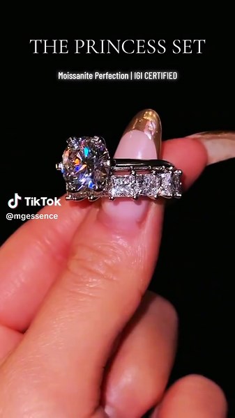 Moissanite Perfection: Your Dream Princess Set Awaits