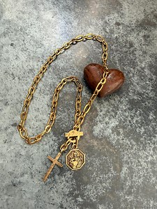 Saint Christopher Protection Pendant: Cross Charm, Gold Chain, Faith Jewelry, Travel Protection Medal - Etsy