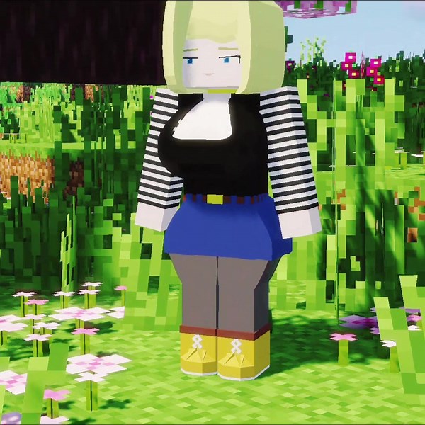 Exploring Android 18 in Minecraft with Jenny Mod