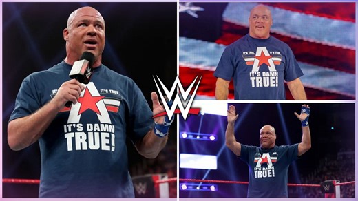 Former WWE hardcore legend appears together with Kurt Angle ahead of filming a show
