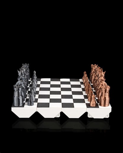 Modern Low Poly Chess Set - Minimalist 3D Printed Chessmen With Modular Travel Board - Etsy Canada