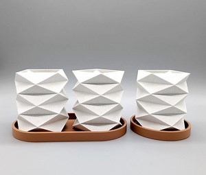Geometric Origami Planter – Minimalist Faceted Plant Pot With Tray - Etsy