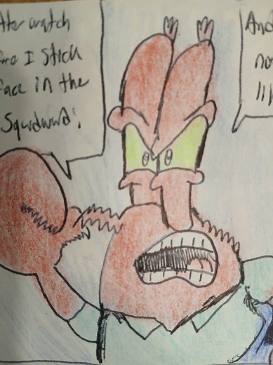 Squidward didn't wanna do his job at the Krusty Krab - A Talon Tal Krusty Krab Horror Comic Strip #tal_on #spongebob #spongebobsquarepants #mrkrabs #squidward