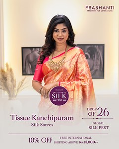 GSF - Launch - 26 | Tissue Kanchipuram Silk Sarees | Flat 10% OFF | Free International Shipping 👉 How to Order Online : Click Here - https://www.prashantisarees.com/collections/bridal-kanchipuram-silk-sarees OR Search 'Pure Kanchipuram Tissue Silk Saree' on our website www.prashantisarees.com Select Sarees ➡️ Add to Cart ➡️ Checkout➡️ Complete Payment..!!! 📞 Order help? Call/WhatsApp: 91 99625 05459 🚚 Worldwide shipping | Free India shipping above ₹2,000 ⚡ Same-day dispatch #prashantisarees #