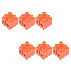 Jutagoss 6 PCS Dual Row Terminal Block H2519-2 Screw Terminal Electric Barrier Strip Block 2 Positions 600V 36A Wire Barrier Block Terminal
