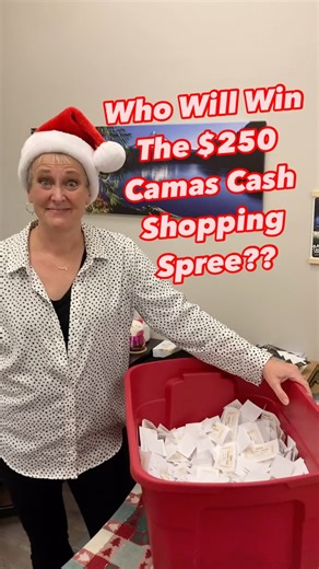 Thank you to Realtor Carla Edward’s for sponsoring the Golden Ticket Shopping Spree, and thank you to everyone for shopping small this holiday season and beyond! | Downtown Camas Association
