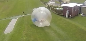 Tourist Takes on Wild Zorbing Ride in Giant Inflatable Balls