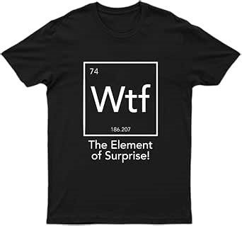 Amazon.com: lilicloth The Element of Surprise Classic T-Shirt Graphic Vintage Cotton Summer Crewneck Novelty Tee Black : Ropa, Zapatos y Joyería