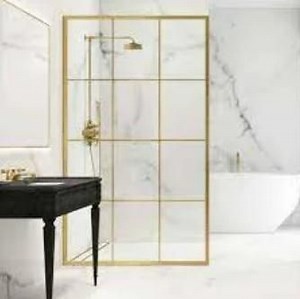 [Hot Item] Golden Alu Frame Walk in Shower Enclosure