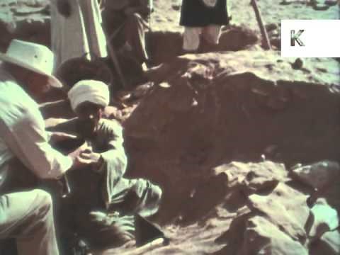 1960s Ancient Egyptian Burial Site Excavation, Archaeologists at Work
