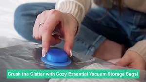 Cozy Essential Travel Vacuum Storage Bags with Rechargeable Cordless Electric Pump, Space Saver Bags for Luggage, Suitcase, Carry-On, for Clothes, Blankets, Comforters, Pillows, 26 Combo