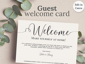Welcome Card for Airbnb Short Term Rental Homes, Thank You for Staying Card for Guest, Thank You Card From Host, Hotel Guest Card, Wifi Card - Etsy