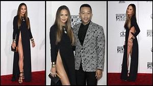 Chrissy Teigen y su vestido en los AMA's | VÍDEO Y FOTOS