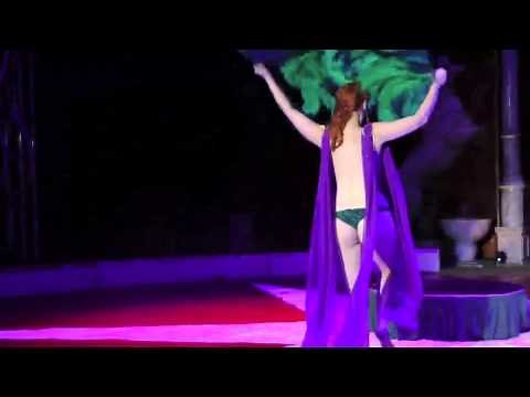 Sugar Blue Burlesque's Ruby DeLure Feather Fan Dance