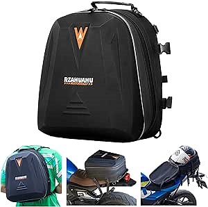 Motorcycle Tail Bag Waterproof Helmet Backpack Hard Shell Motorbike Luggage Bags Motorbike Seat Bags Expandable Storage 22L-30L