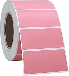 Thermal Label 2x1 Sticker Direct Thermal Labels Self-Adhesive Thermal Paper Roll 1000 pcs, Pink