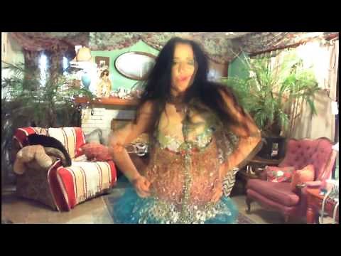 Blue Sheer skirt belly dance lady,k, beautiful belly dance by ladykashmir,