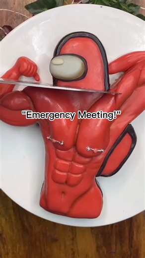 Sheesh! Red is looking sus 🥵😳 #amongus #sus #suspicious #red #cursed #cake #reels | Baking Thursdays