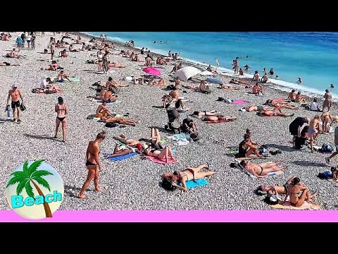 BEACH WALK French Riviera: NICE France 4k video TRAVEL Vlog