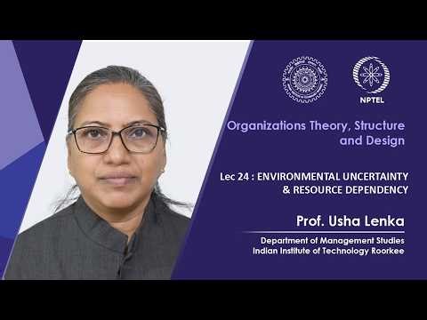 Lecture 24:ENVIRONMENTAL UNCERTAINTY & RESOURCE DEPENDENCY