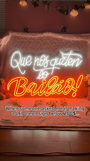 2.6K views · 25 reactions | When someone asked me if making a LED neon sign below 200$…. #diyprojectsideas #neonsign #customneonsign #customneonsignage #neonsigns #ledneonsign #neonlights #foryourpage #TikTokMadeMeBuyIt #ledneon #fyp #viralvideo #neon #DIY #weddingsign #viral #custom #NeonSwing #decoration | Hdj Sign | Facebook