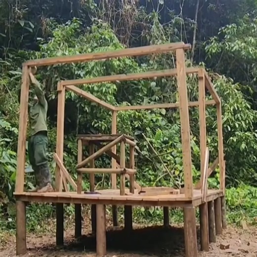17K views · 99 reactions | Building a small cottages in the primeval forest | Birdees | Facebook