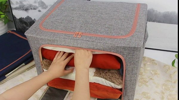 Clothes Storage Organizer, Foldable Blanket Storage Bags, Storage Containers for Organizing Bedroom, Closet, Clothing, Comforter, Fabric Bins Organizer with Zipper (Navy blue, 2Pcs, 66L)